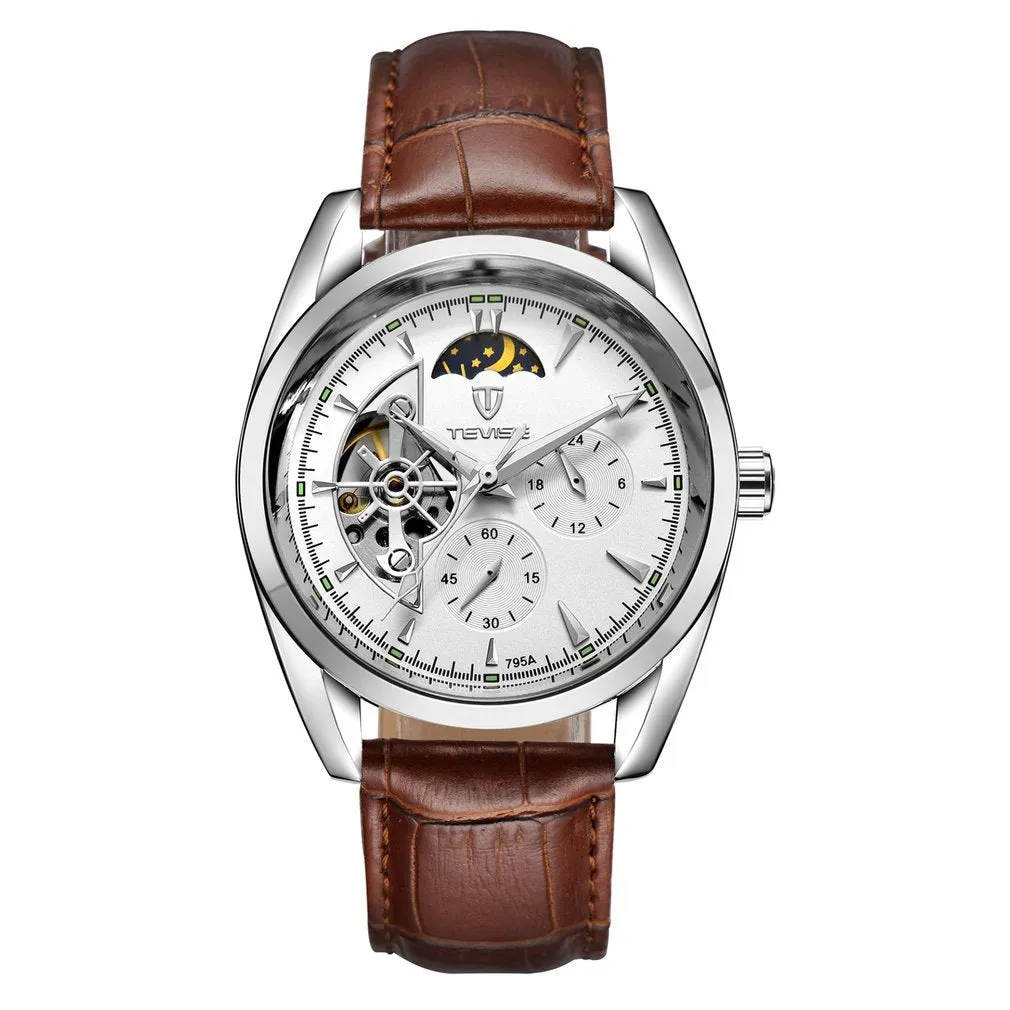 Mens Mechanical Watches Automatic Tourbillon Skeleton Watch