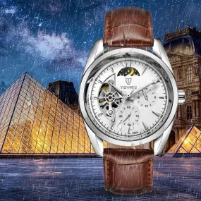Mens Mechanical Watches Automatic Tourbillon Skeleton Watch