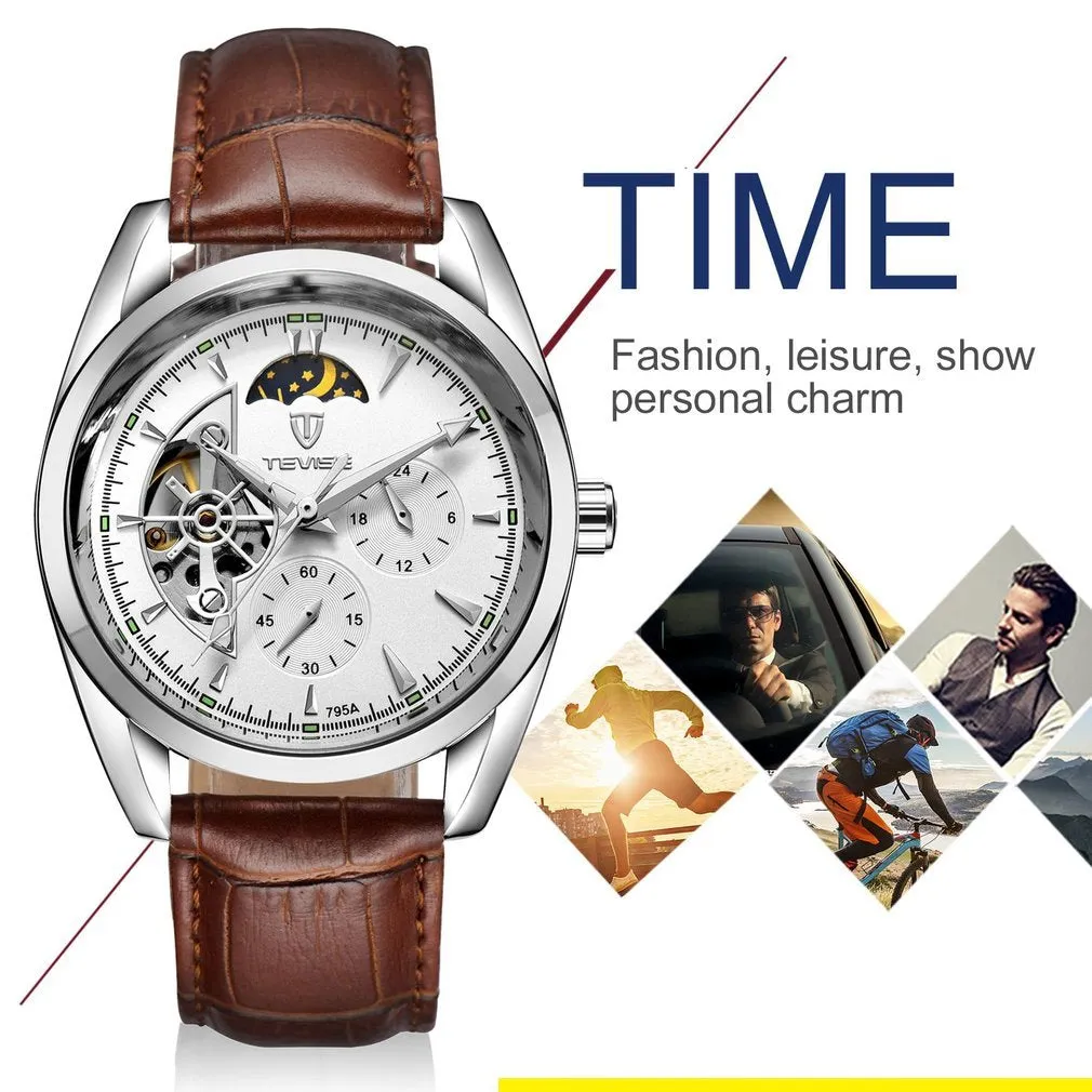 Mens Mechanical Watches Automatic Tourbillon Skeleton Watch