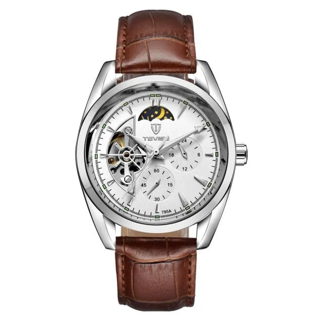 Mens Mechanical Watches Automatic Tourbillon Skeleton Watch