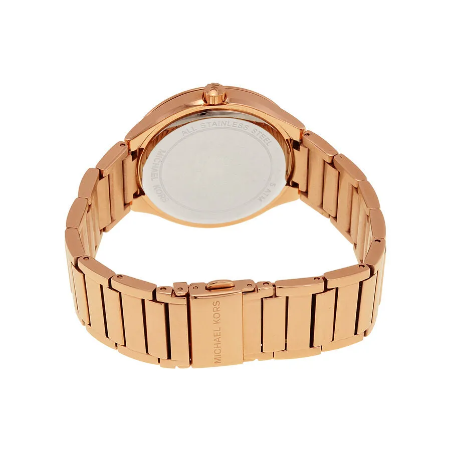 Michael Kors Kerry Black Mother of Pearl Dial Rose Gold-tone Stainless Steel Ladies Watch MK3397