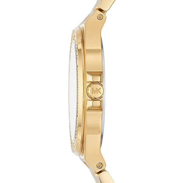 Michael Kors Mini Lenox Gold Stainless Steel Silver Dial Quartz Watch for Ladies - MK7278