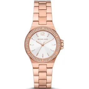 Michael Kors Mini Lenox Rose Gold Stainless Steel Silver Dial Quartz Watch for Ladies - MK7279