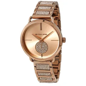 Michael Kors Portia Crystal Rose Gold Dial Ladies Watch MK3853