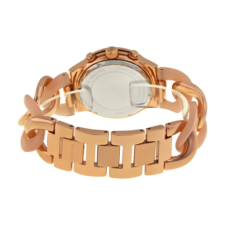 Michael Kors Runway Twist Rose Dial Rose Gold-tone Ladies Watch MK4283