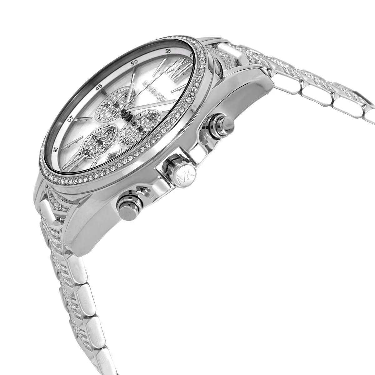 Michael Kors Whitney Chronograph Quartz Crystal Silver Dial Ladies Watch MK6728