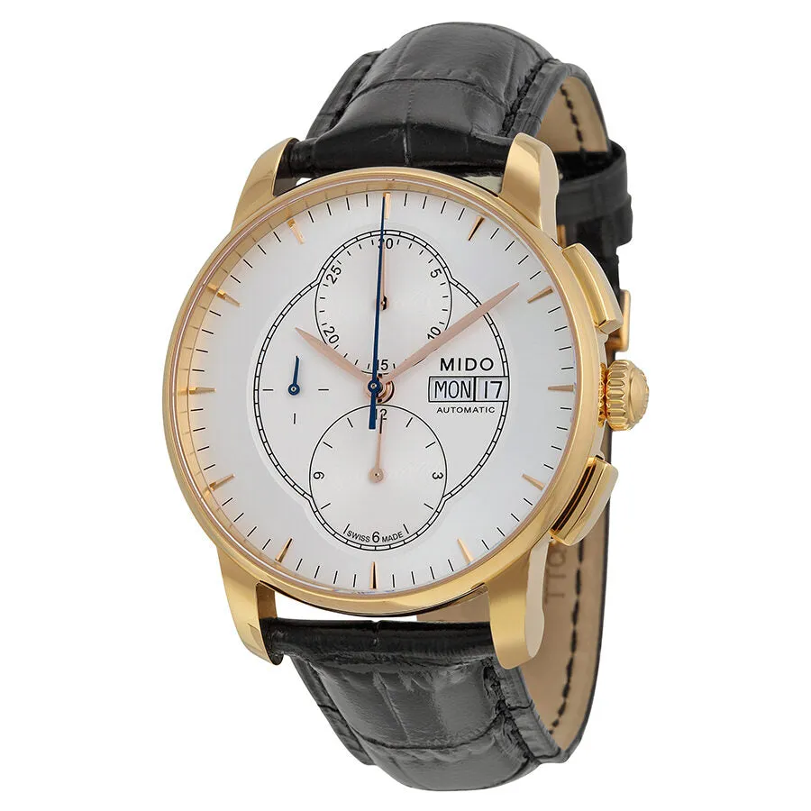 Mido Baroncelli Automatic Chronograph Grey Dial Black Leather Men's Watch M86073104