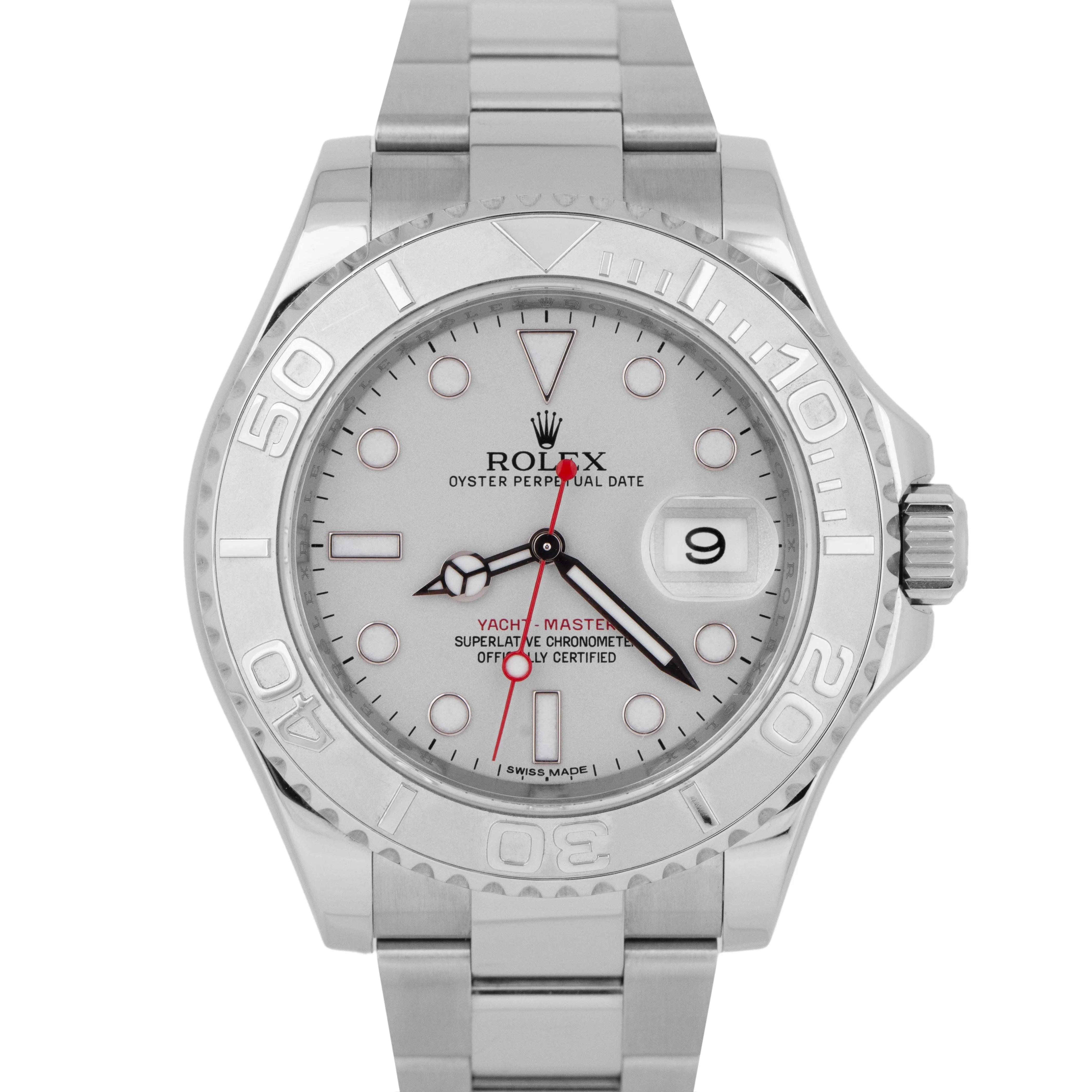 MINT Rolex Yacht-Master PAPERS Steel Platinum Stainless Steel 40mm 116622 B P