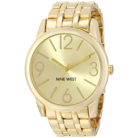 Nine West Womens NW 1578CHGB Champagne Dial Gold-Tone Bracelet Watch