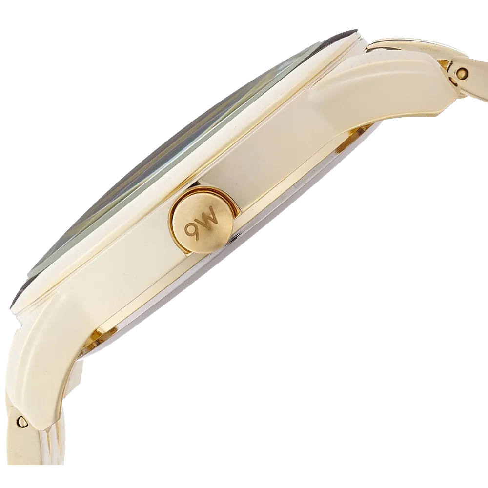 Nine West Womens NW 1578CHGB Champagne Dial Gold-Tone Bracelet Watch