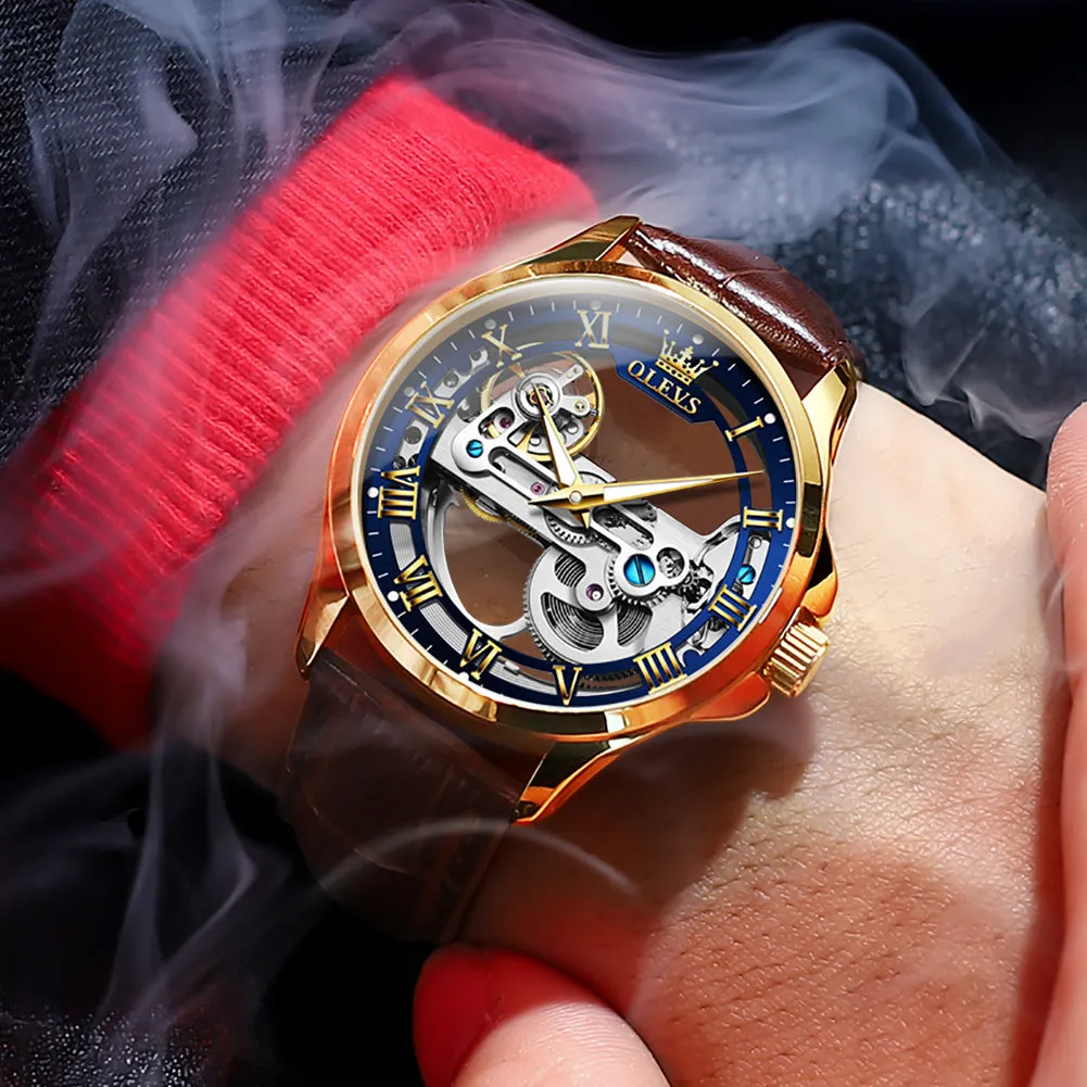 Olevs Luxury Men Watches New Automatic Mechanical Wristwatch