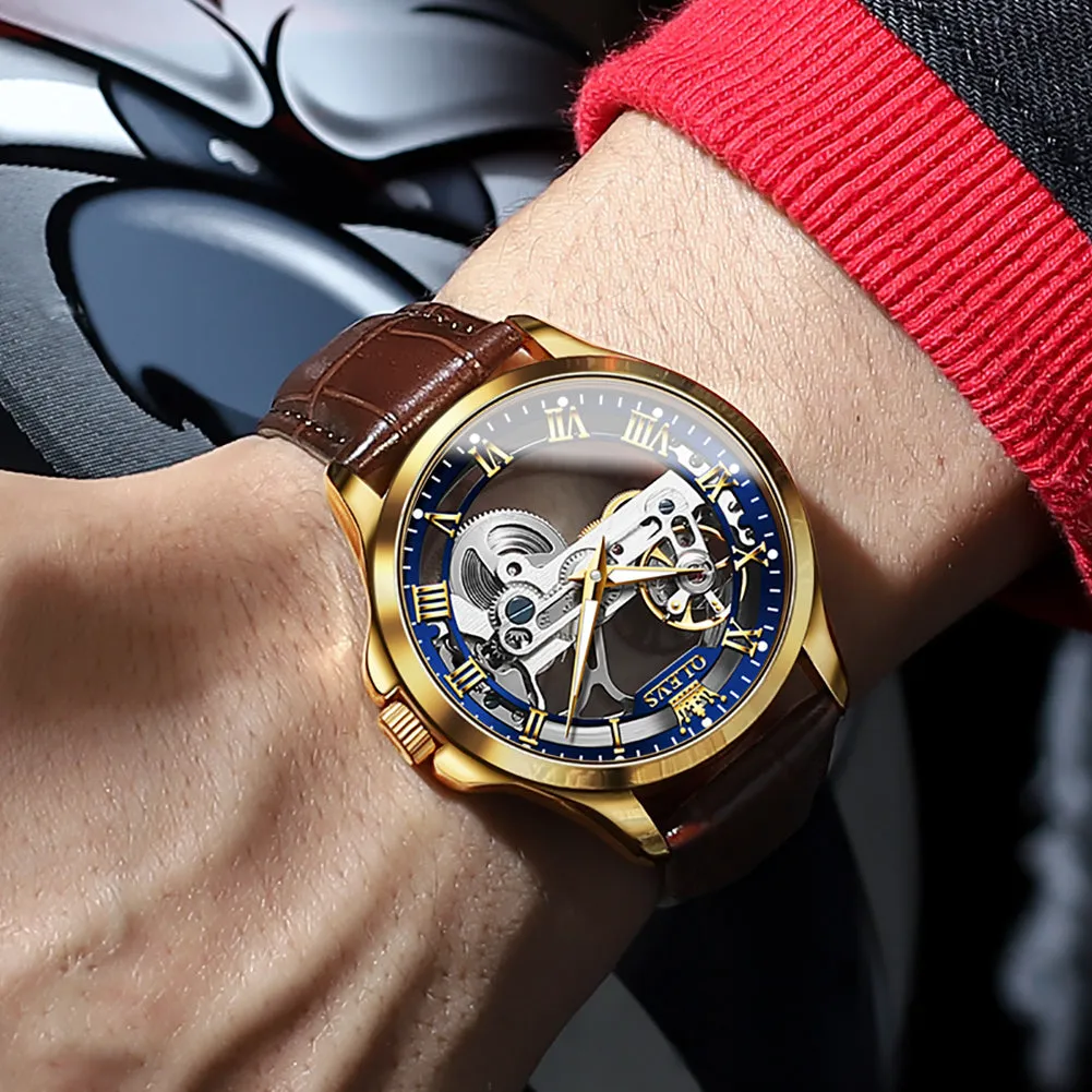 Olevs Luxury Men Watches New Automatic Mechanical Wristwatch
