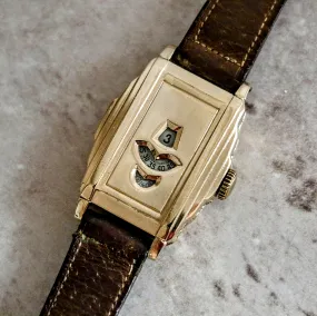 OLLENDORFF Jump Hour Wristwatch Vintage Digital Watch Swiss Made 7 Jewels