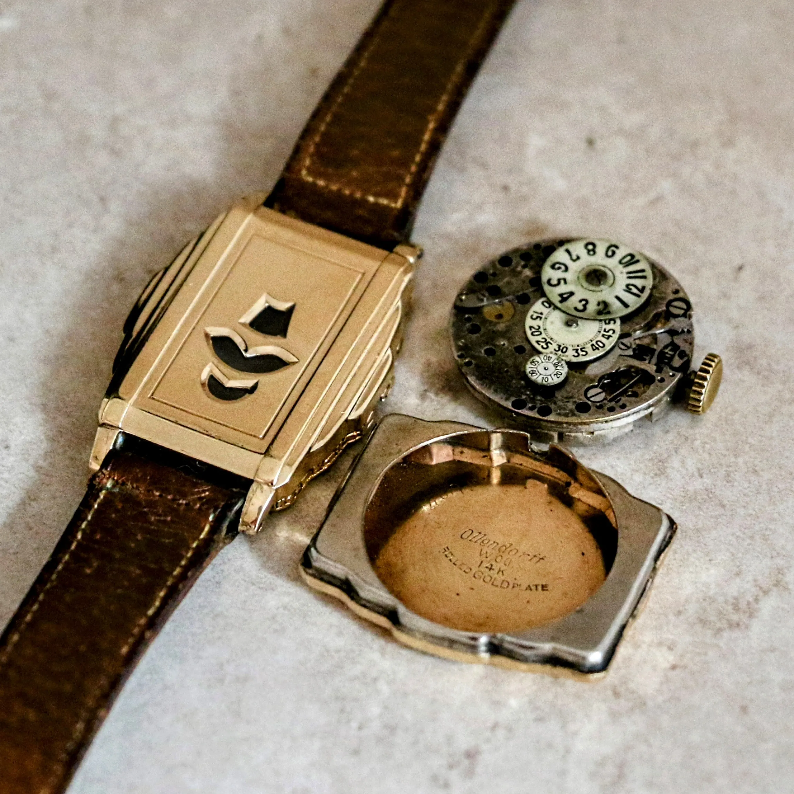 OLLENDORFF Jump Hour Wristwatch Vintage Digital Watch Swiss Made 7 Jewels