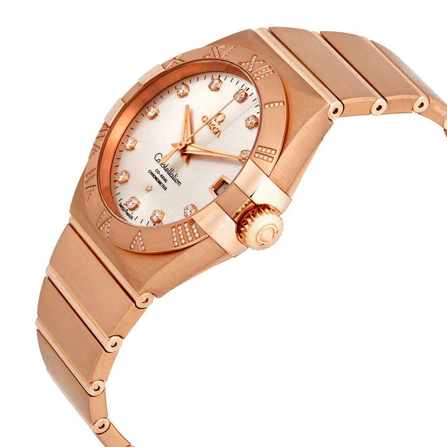 Omega Constellation Silver Dial 18kt Rose Gold Men's Watch 123.55.38.21.52.007