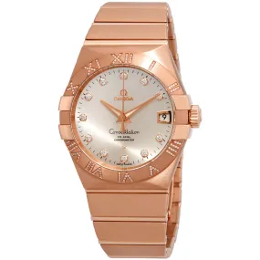 Omega Constellation Silver Dial 18kt Rose Gold Men's Watch 123.55.38.21.52.007