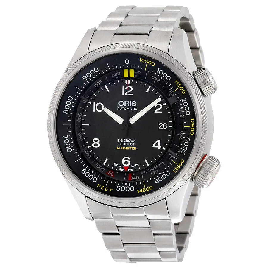 Oris Big Crown Pro Pilot Altimeter Black Dial Stainless Steel Men's Watch 733-7705-4134MB 01-733-7705-4134-set-8-23-19