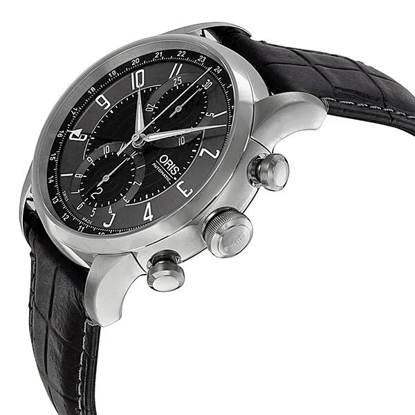 Oris Raid 2012 Chronograph GMT Automatic Black Dial Men's Watch 677-7603-4084LS