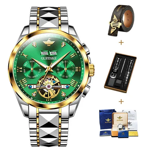 OUPINKE Automatic Mechanical Watch Men Sapphire Mirror Waterproof