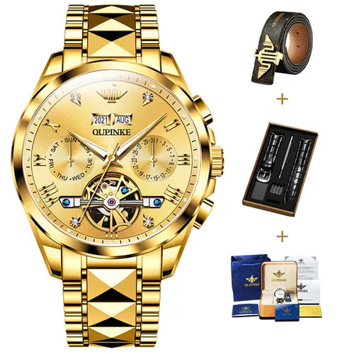 OUPINKE Automatic Mechanical Watch Men Sapphire Mirror Waterproof