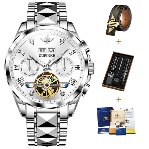 OUPINKE Automatic Mechanical Watch Men Sapphire Mirror Waterproof
