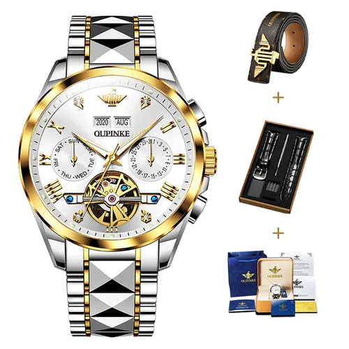 OUPINKE Automatic Mechanical Watch Men Sapphire Mirror Waterproof