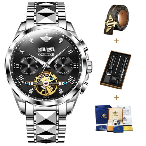 OUPINKE Automatic Mechanical Watch Men Sapphire Mirror Waterproof
