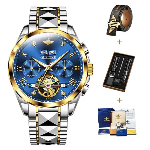 OUPINKE Automatic Mechanical Watch Men Sapphire Mirror Waterproof