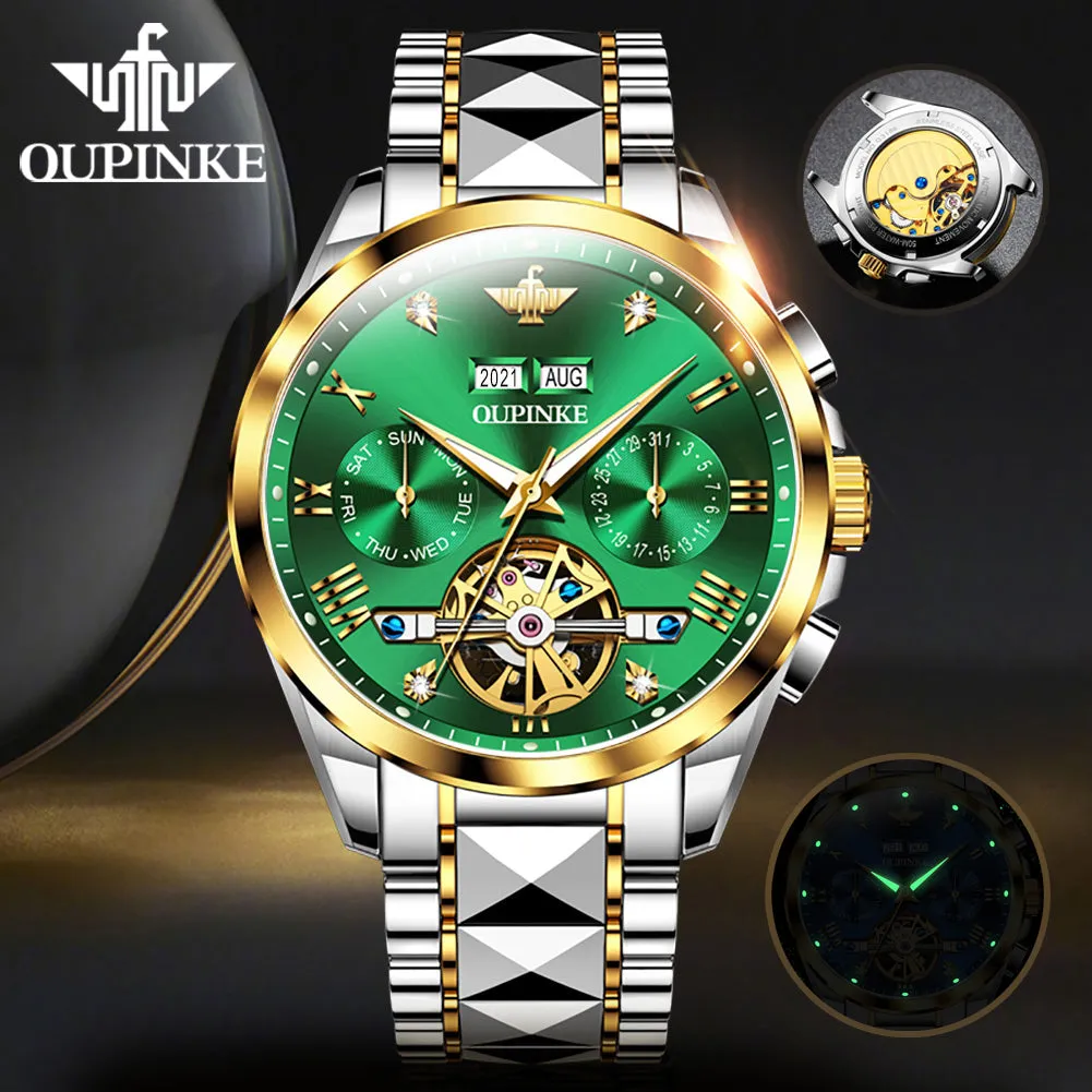 OUPINKE Automatic Mechanical Watch Men Sapphire Mirror Waterproof