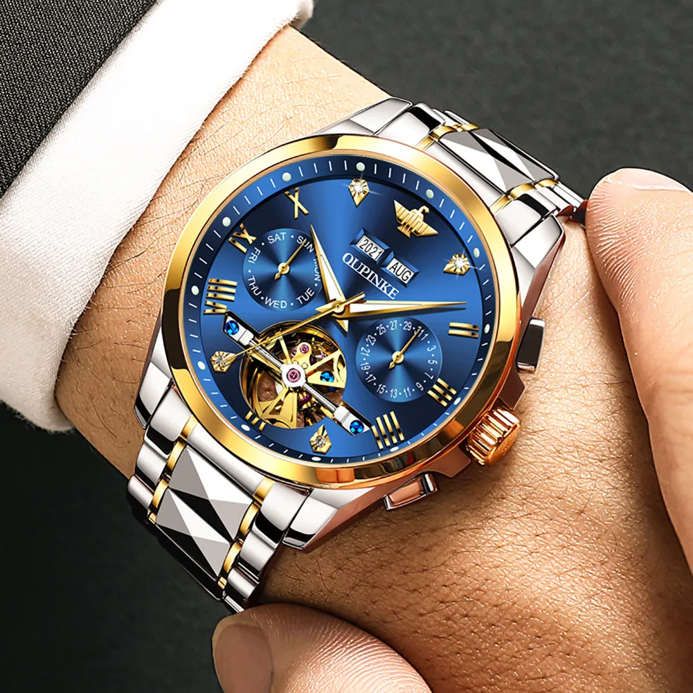 OUPINKE Automatic Mechanical Watch Men Sapphire Mirror Waterproof