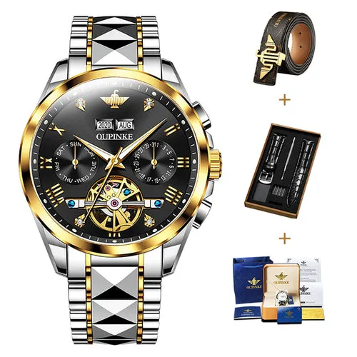 OUPINKE Automatic Mechanical Watch Men Sapphire Mirror Waterproof
