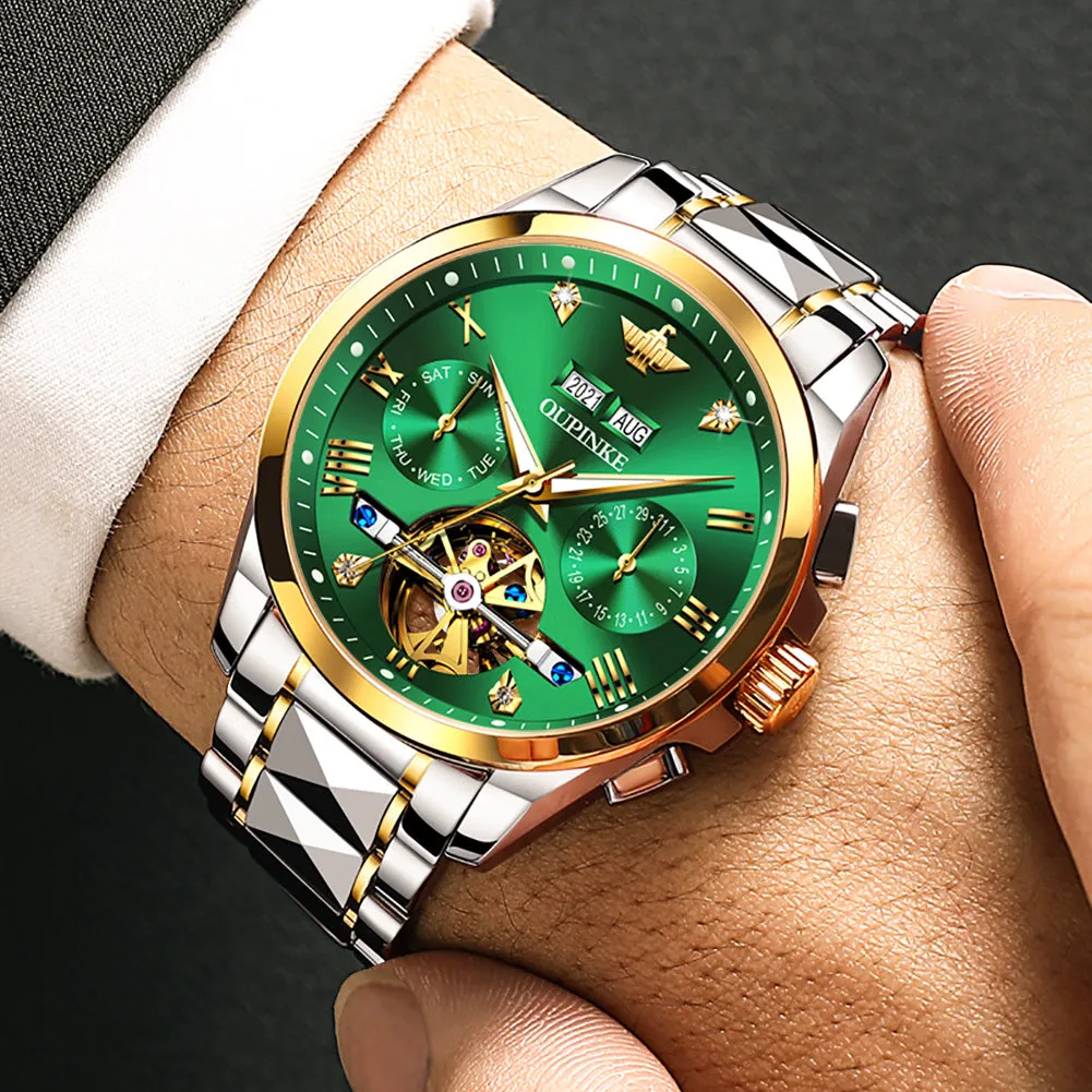 OUPINKE Automatic Mechanical Watch Men Sapphire Mirror Waterproof