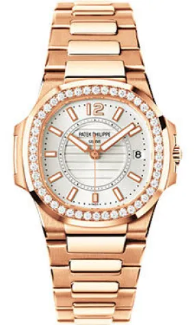 Patek Philippe Nautilus Silver Dial 18kt Rose Gold Ladies Watch 7010-1R 7010/1R-001