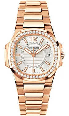Patek Philippe Nautilus Silver Dial 18kt Rose Gold Ladies Watch 7010-1R 7010/1R-001