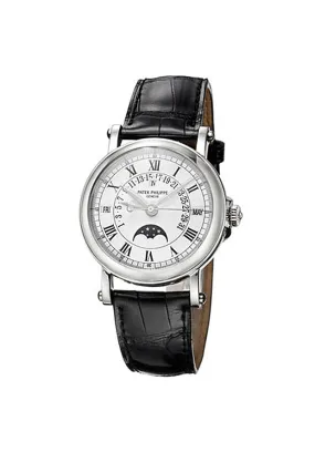 Patek Philippe Perpetual Calendar Black Leather Men's Automatic Watch 5059P