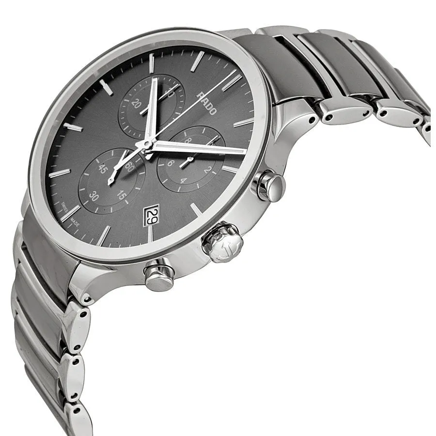 Rado Centrix Chronograph Dark Grey Dial Platinum-tone Ceramic Men's Watch R30122122