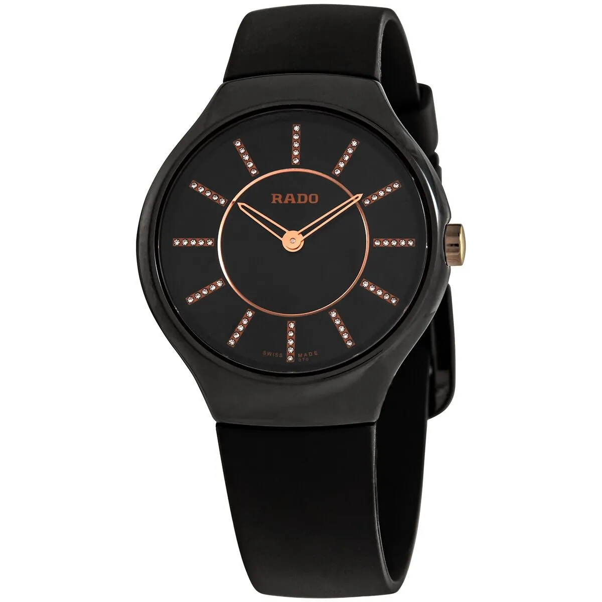 Rado True Thinline Black Diamond Dial Ladies Watch R27742709
