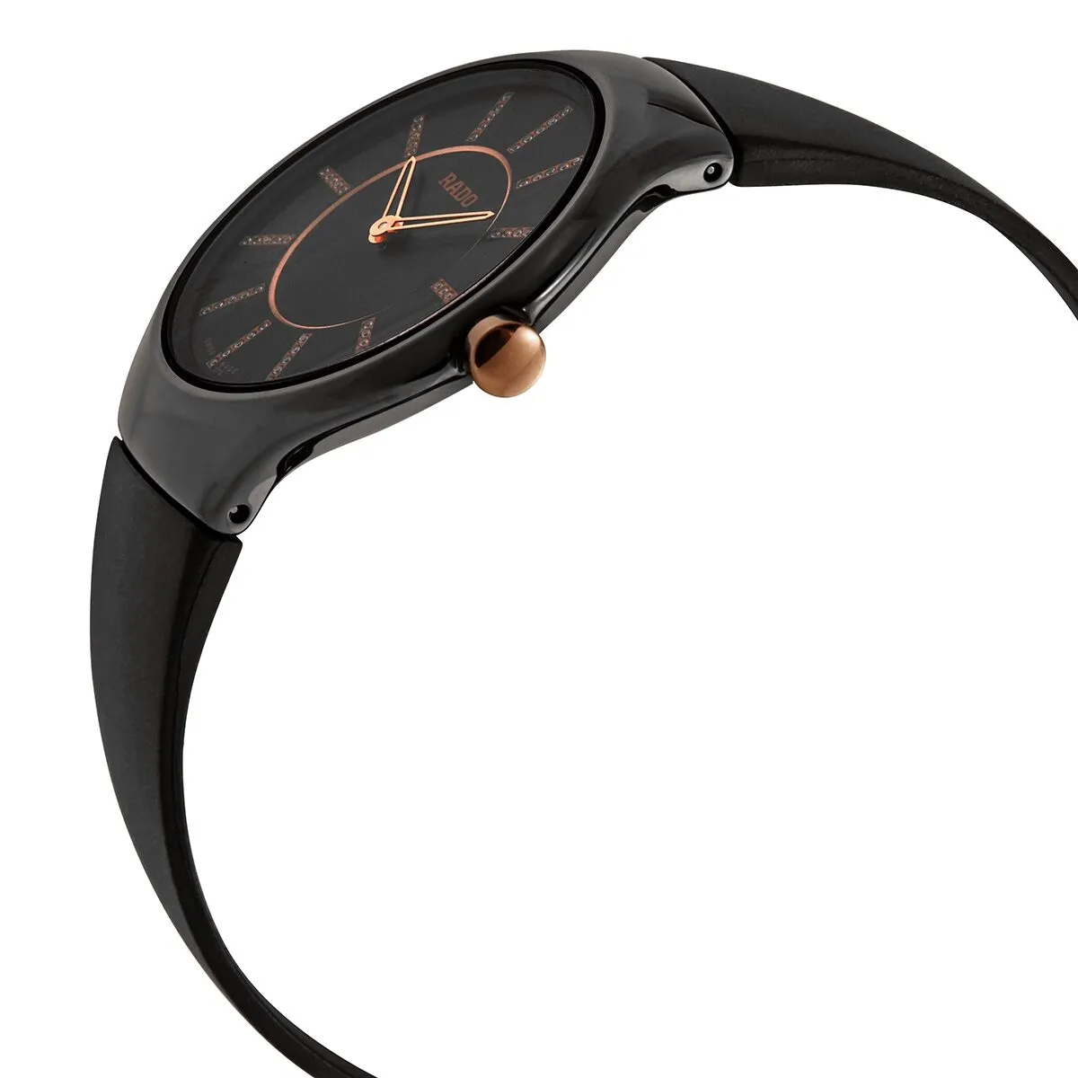 Rado True Thinline Black Diamond Dial Ladies Watch R27742709