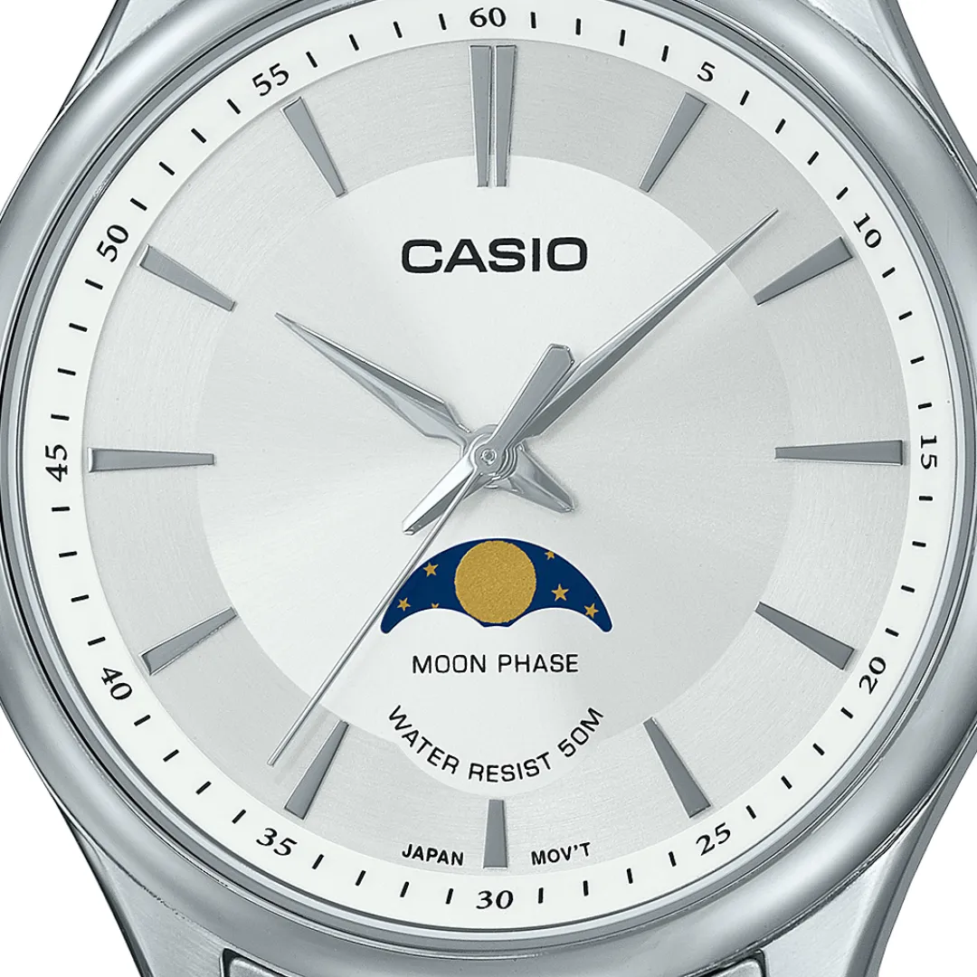 Reloj Casio Análogo MTP-M100D-7A Moonphase Acero