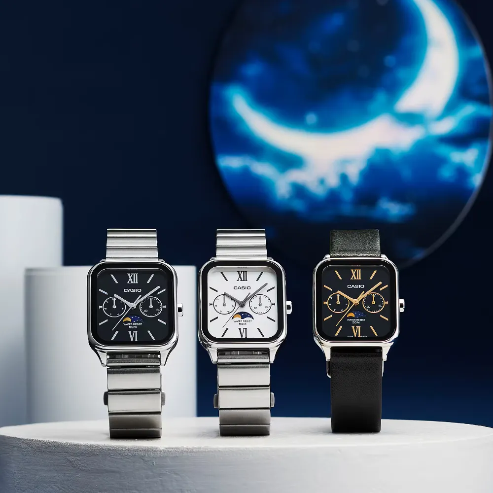 Reloj Casio Análogo MTP-M305D-1A2V Moonphase Correa de Acero