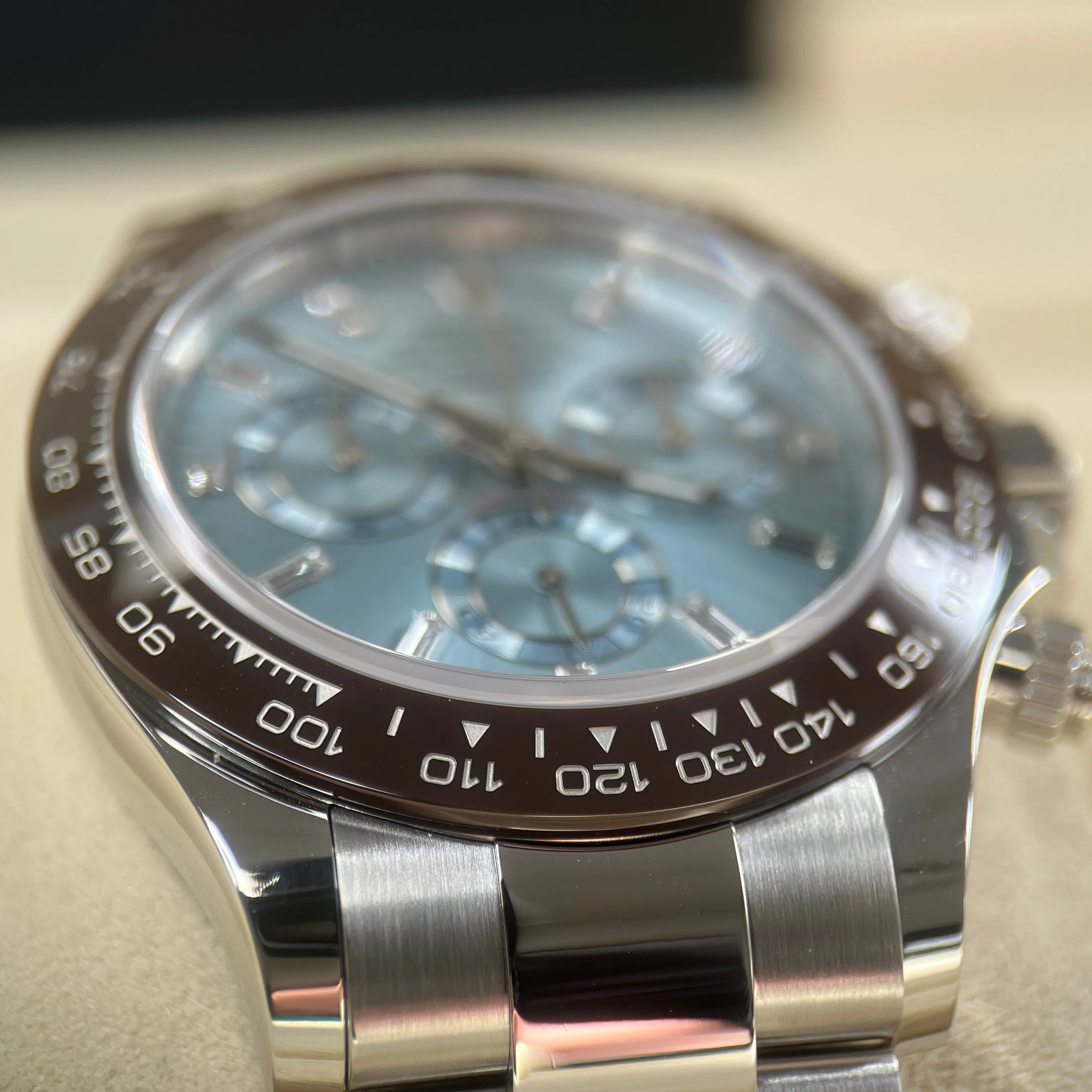 Rolex Cosmograph Daytona Platinum Diamond Baguette Dial 116506 2017 Full Set UK Watch