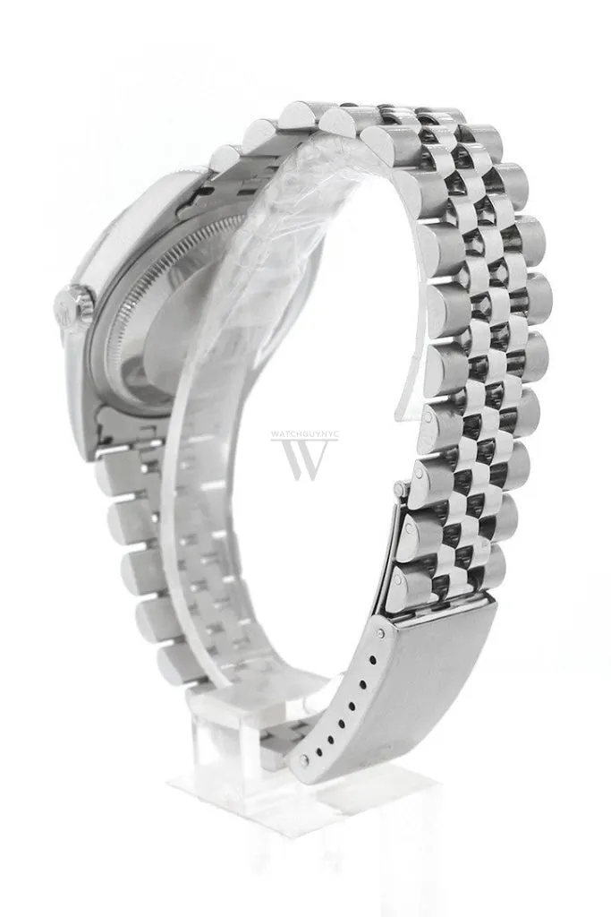 Rolex Custom Diamond Bezel Datejust 36 Ivory Dial Men's Watch 116200 Pre-owned