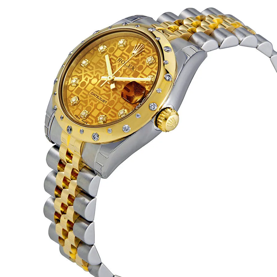 Rolex Datejust 31 Champagne Diamond Steel and 18K Yellow Gold Ladies Watch 178343CJDJ