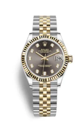 Rolex Datejust 31 Dark Grey Diamond Dial Automatic Ladies Steel and 18kt Yellow Gold Jubilee Watch 278273GYDJ