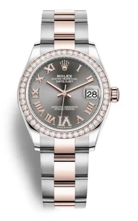 Rolex Datejust 31 Dark Rhodium Automatic Ladies Steel and Everose Gold Oyster Watch 278381DRRDO