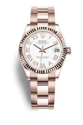Rolex Datejust 31 White Dial Automatic Ladies 18kt Everose Gold Oyster Watch 278275WRO