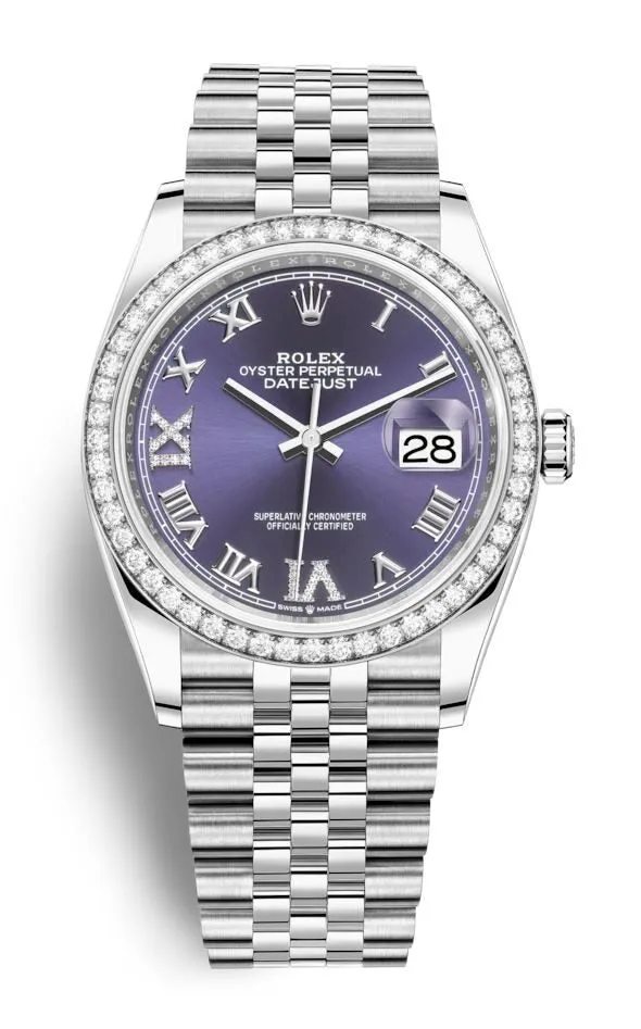 Rolex Datejust 36 Aubergine Diamond Dial Automatic Unisex Jubilee Watch 126284AURDJ