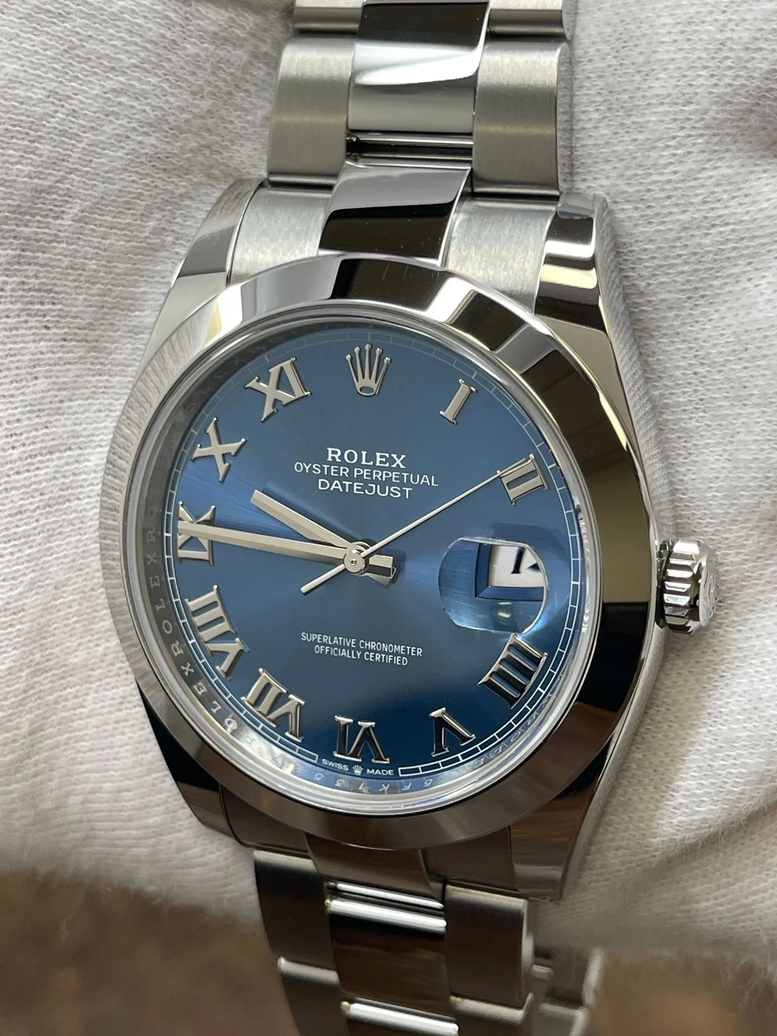 Rolex Datejust 41mm 126300 Blue Roman Dial Automatic Men's Watch