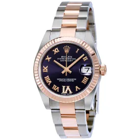 Rolex Datejust Lady 31 Purple Dial Stainless Steel and 18K Everose Gold Oyster Bracelet Automatic Watch 178271PURDO