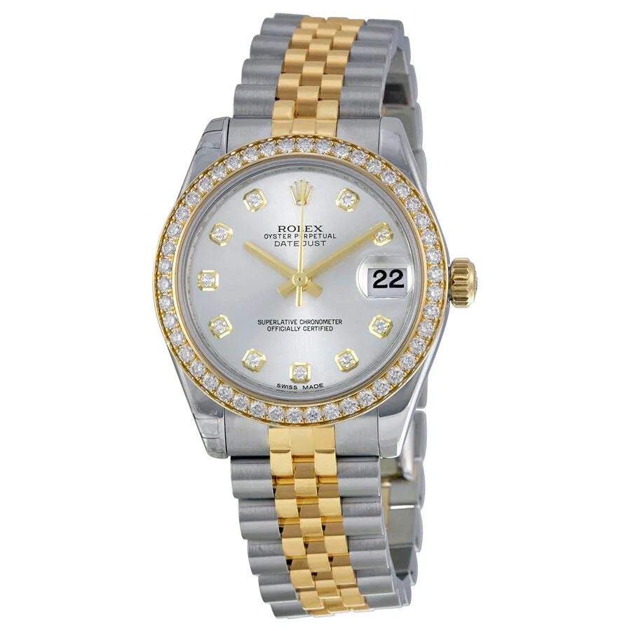 Rolex Datejust Lady 31 Silver Diamond Dial Steel and 18K Yellow Gold Jubilee Watch 178383SDJ